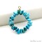Gemstone Chip Hoop, 33x26mm Round, Gold Wire Wrapped Uncut Beads Jewelry, Nugget Pendant Charm, GemMartUSA (50550)